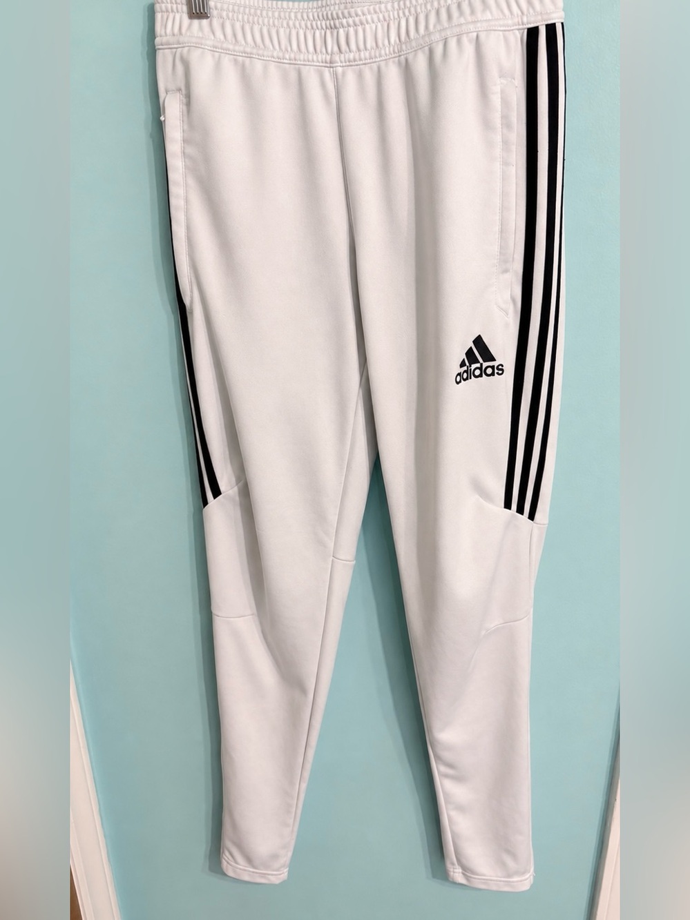 adidas White Joggers with Black 3-Stripe Detail - Kids